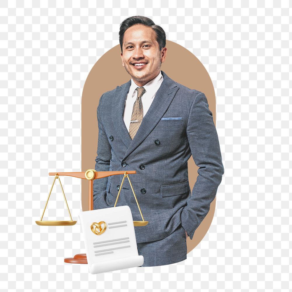 Png professional divorce lawyer design element, transparent background