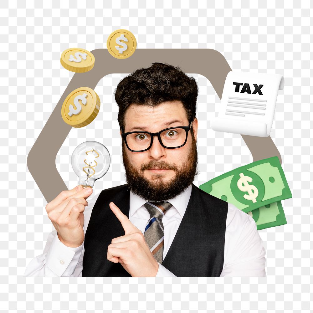 Png tax innovation design element, transparent background