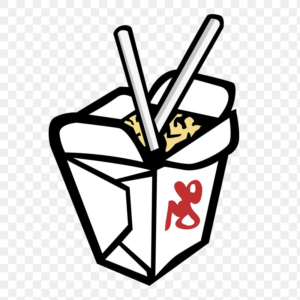 Noodle box png clipart illustration, transparent background. Free public domain CC0 image.
