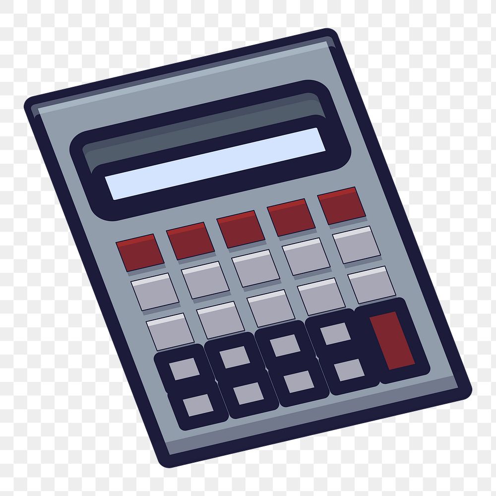 Calculator png clipart illustration, transparent background. Free public domain CC0 image.