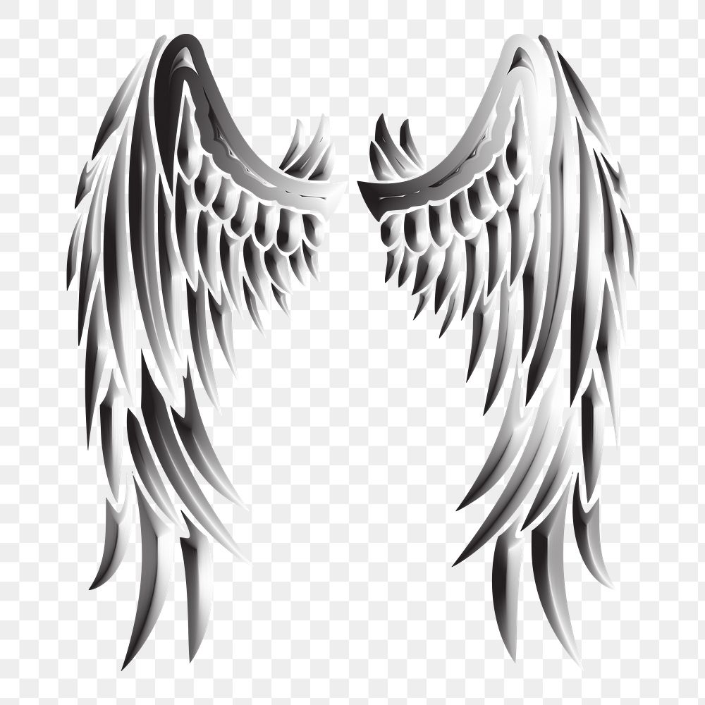 Angel wings png clipart illustration, transparent background. Free public domain CC0 image.