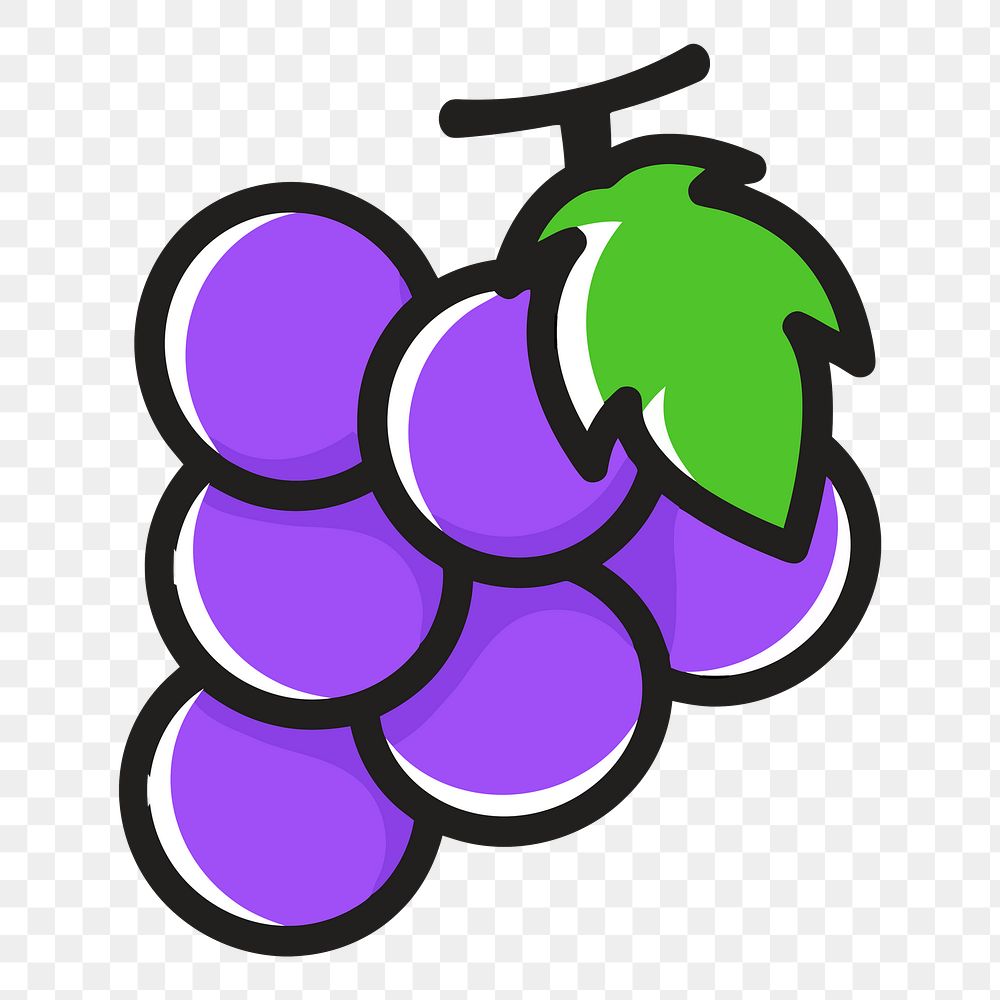 Grapes png clipart illustration, transparent background. Free public domain CC0 image.