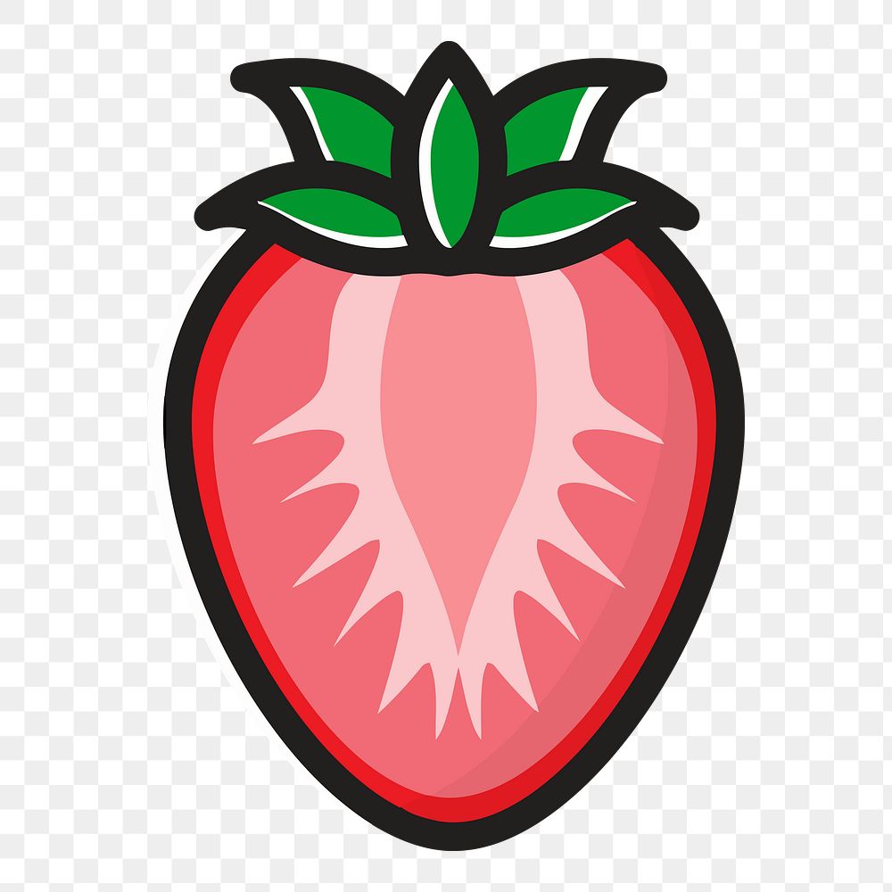 Strawberry png clipart illustration, transparent background. Free public domain CC0 image.