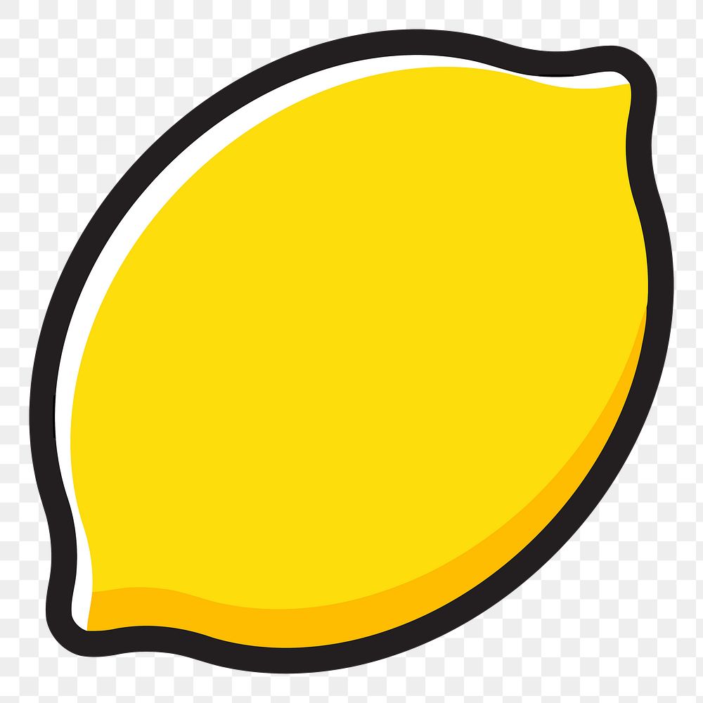 Lemon png clipart illustration, transparent background. Free public domain CC0 image.