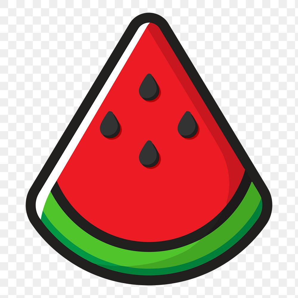 Watermelon png clipart illustration, transparent background. Free public domain CC0 image.