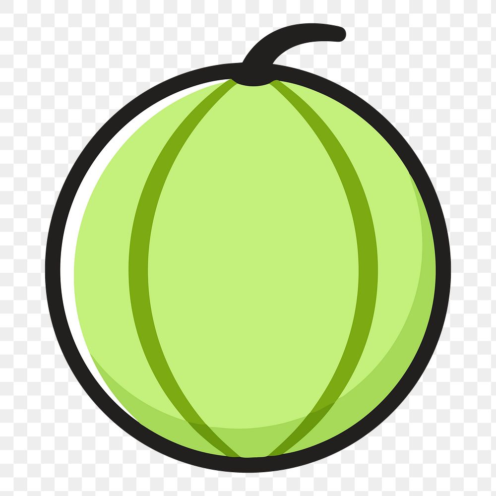 Melon png clipart illustration, transparent background. Free public domain CC0 image.