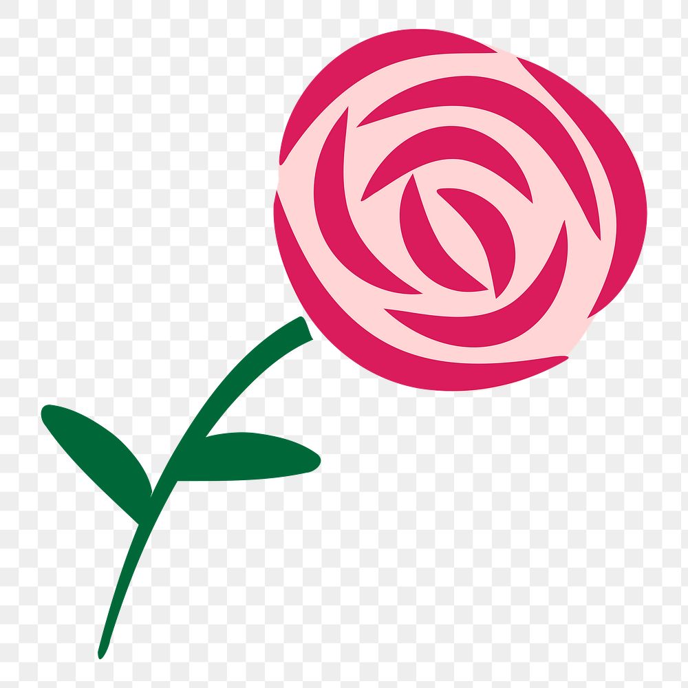 Pink rose png clipart illustration, transparent background. Free public domain CC0 image.