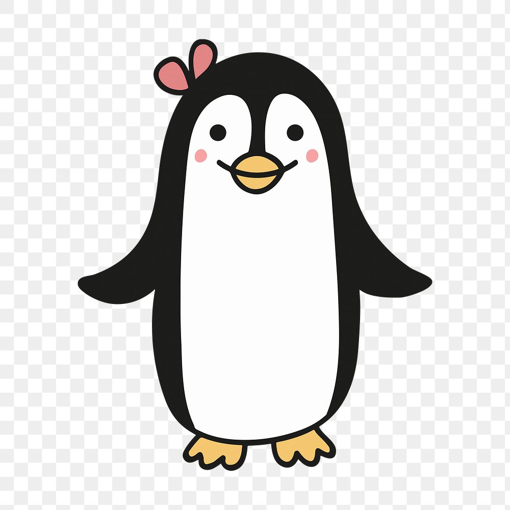 Penguin character png clipart illustration, transparent background. Free public domain CC0 image.