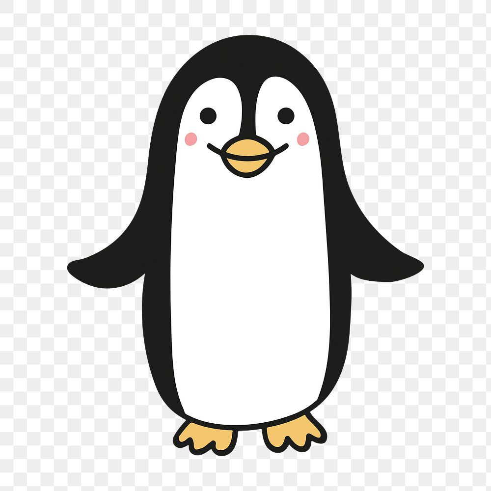 Penguin character png clipart illustration, transparent background. Free public domain CC0 image.