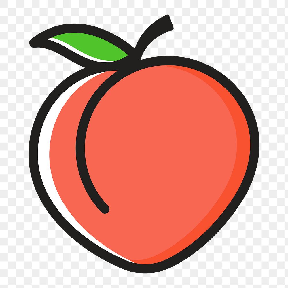 Peach png clipart illustration, transparent background. Free public domain CC0 image.