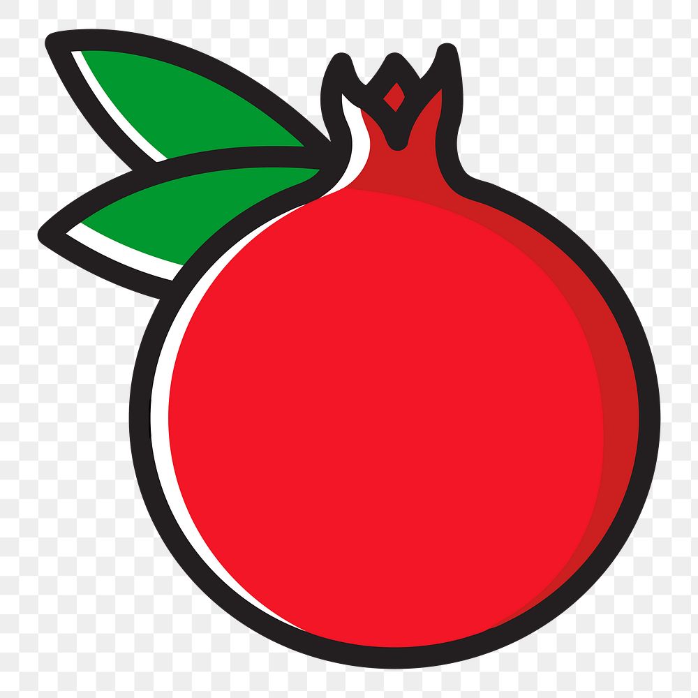 Pomegranate png clipart illustration, transparent background. Free public domain CC0 image.