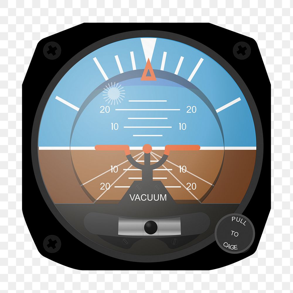 Attitude indicator png clipart illustration, transparent background. Free public domain CC0 image.