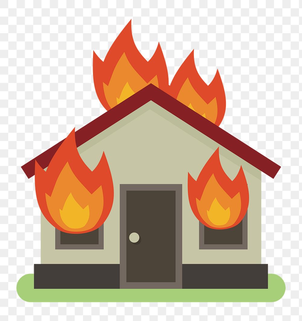 PNG Burning house illustration, transparent background