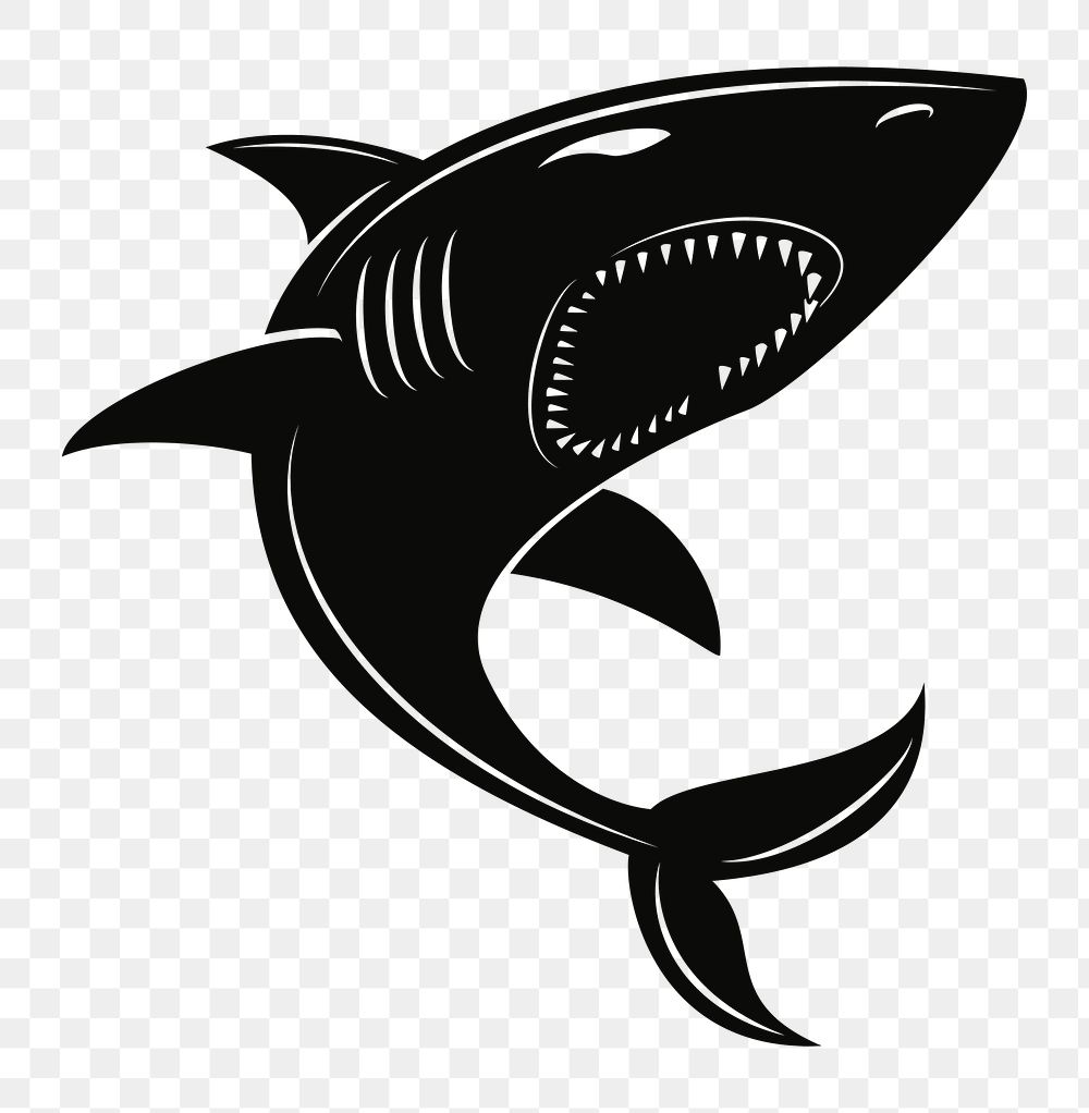 PNG Shark silhouette, design element, transparent background