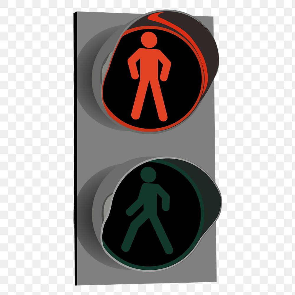PNG Traffic light for pedestrians, clipart, transparent background