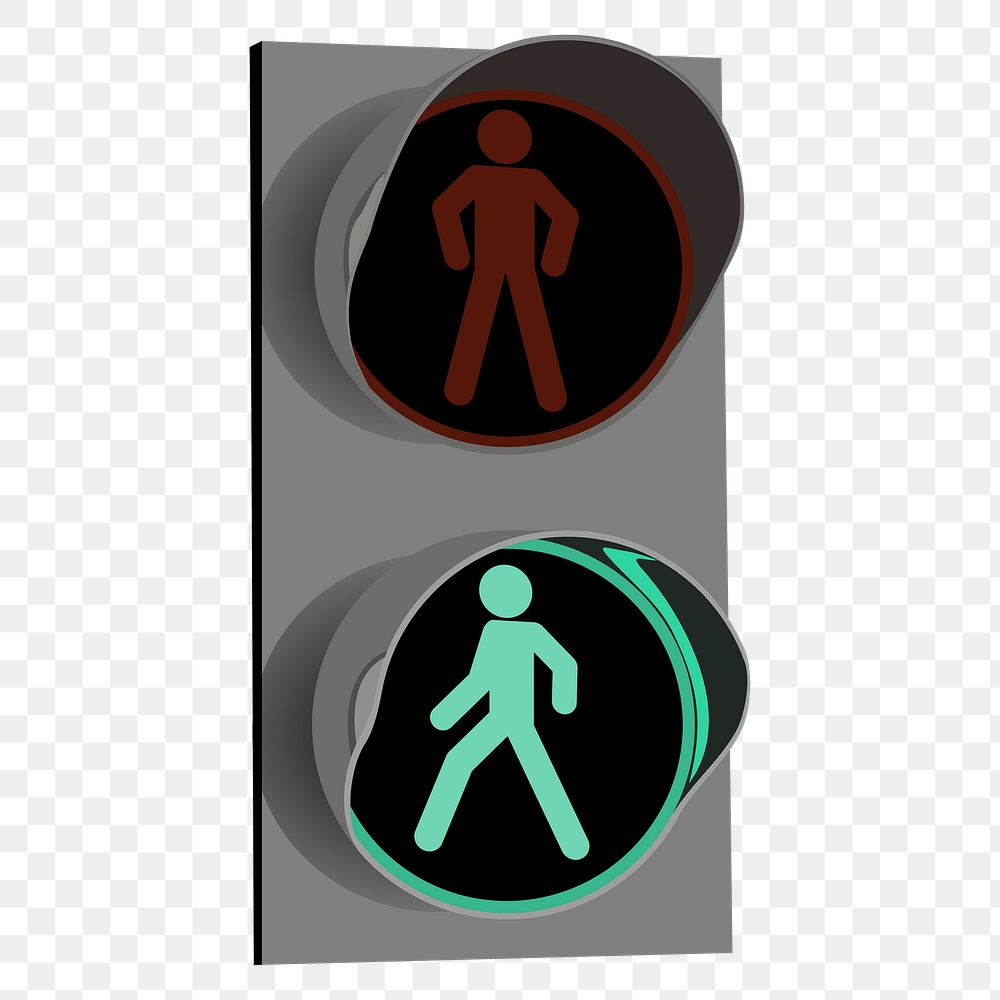 PNG Traffic light for pedestrians, design element, transparent background