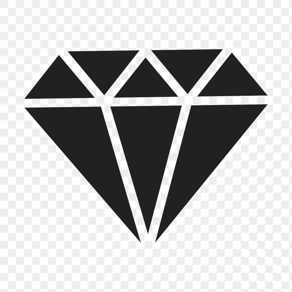 PNG Diamond silhouette, design element, transparent background