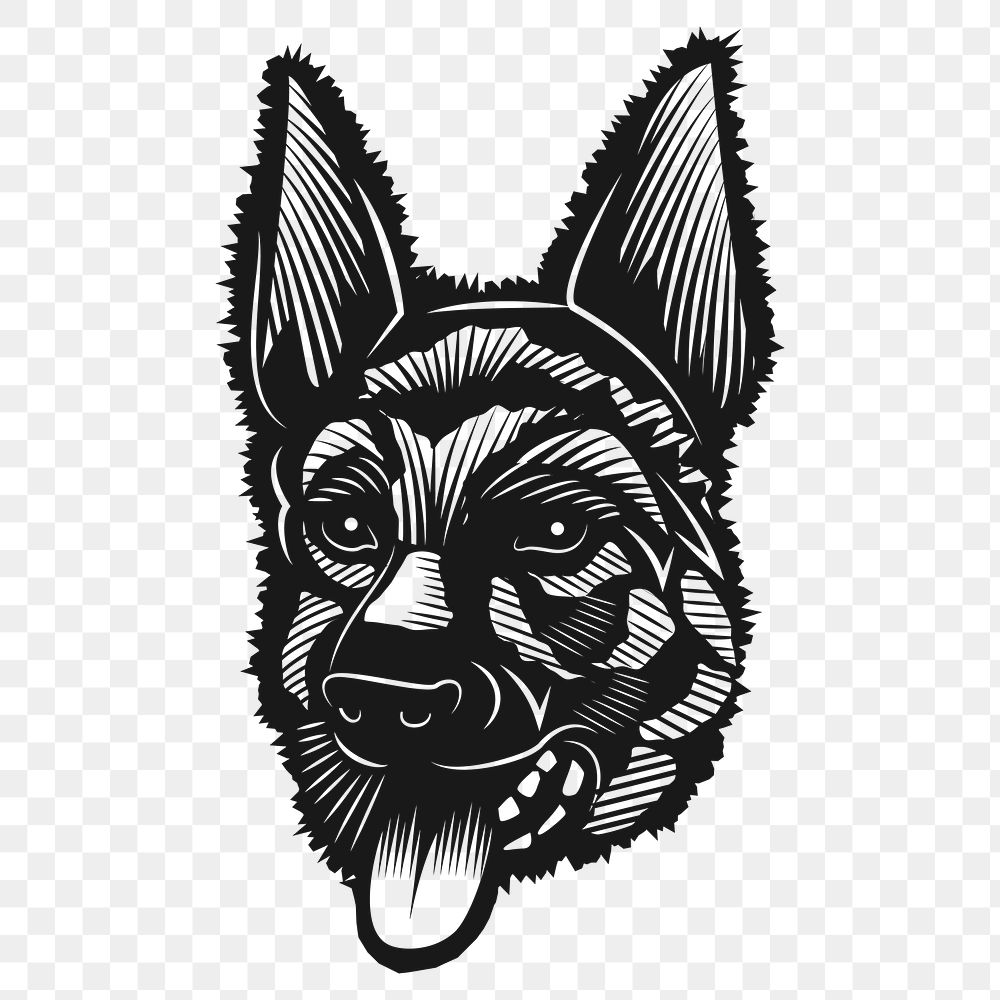 PNG German shepherd dog, design element, transparent background