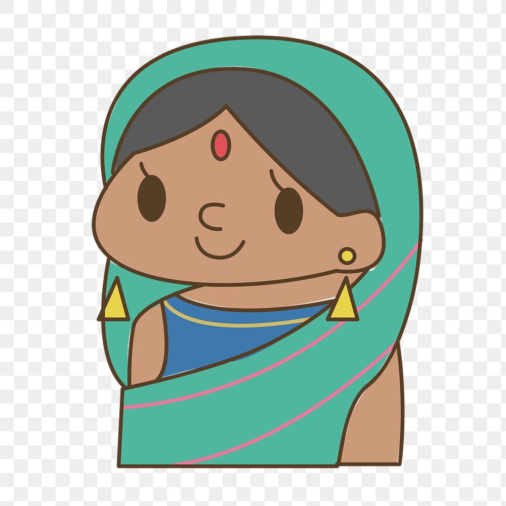 PNG Indian Woman in Sari, clipart, transparent background