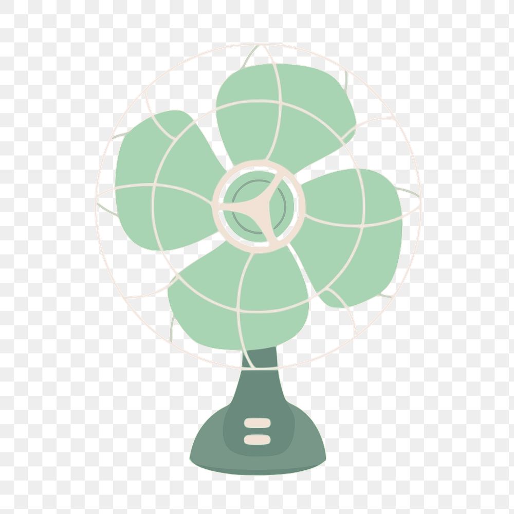 PNG Green fan, design element, transparent background