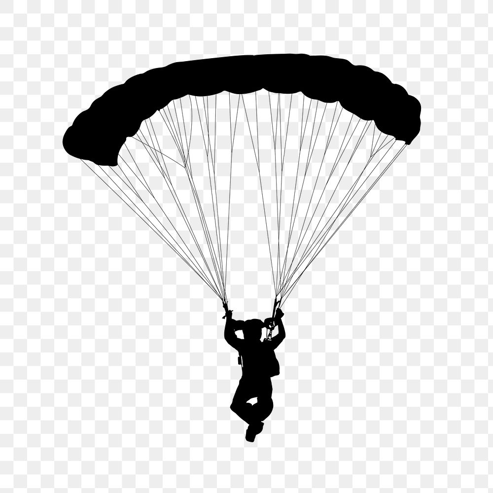 PNG Paraglider silhouette, clipart, transparent background