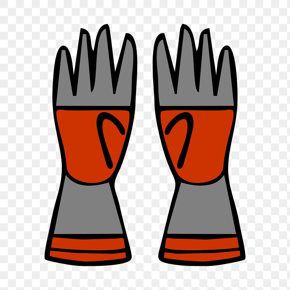 PNG Fire gloves, design element, transparent background