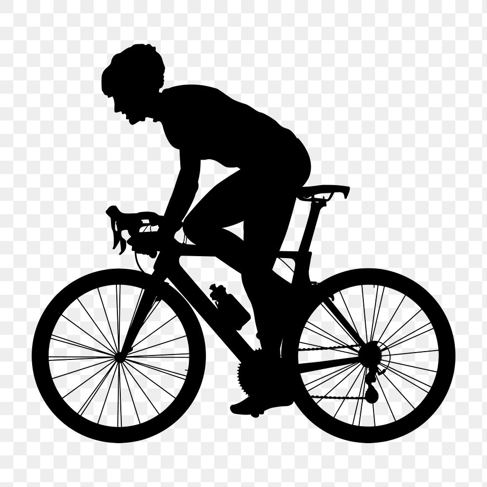 PNG Cyclist silhouette, clipart, transparent background