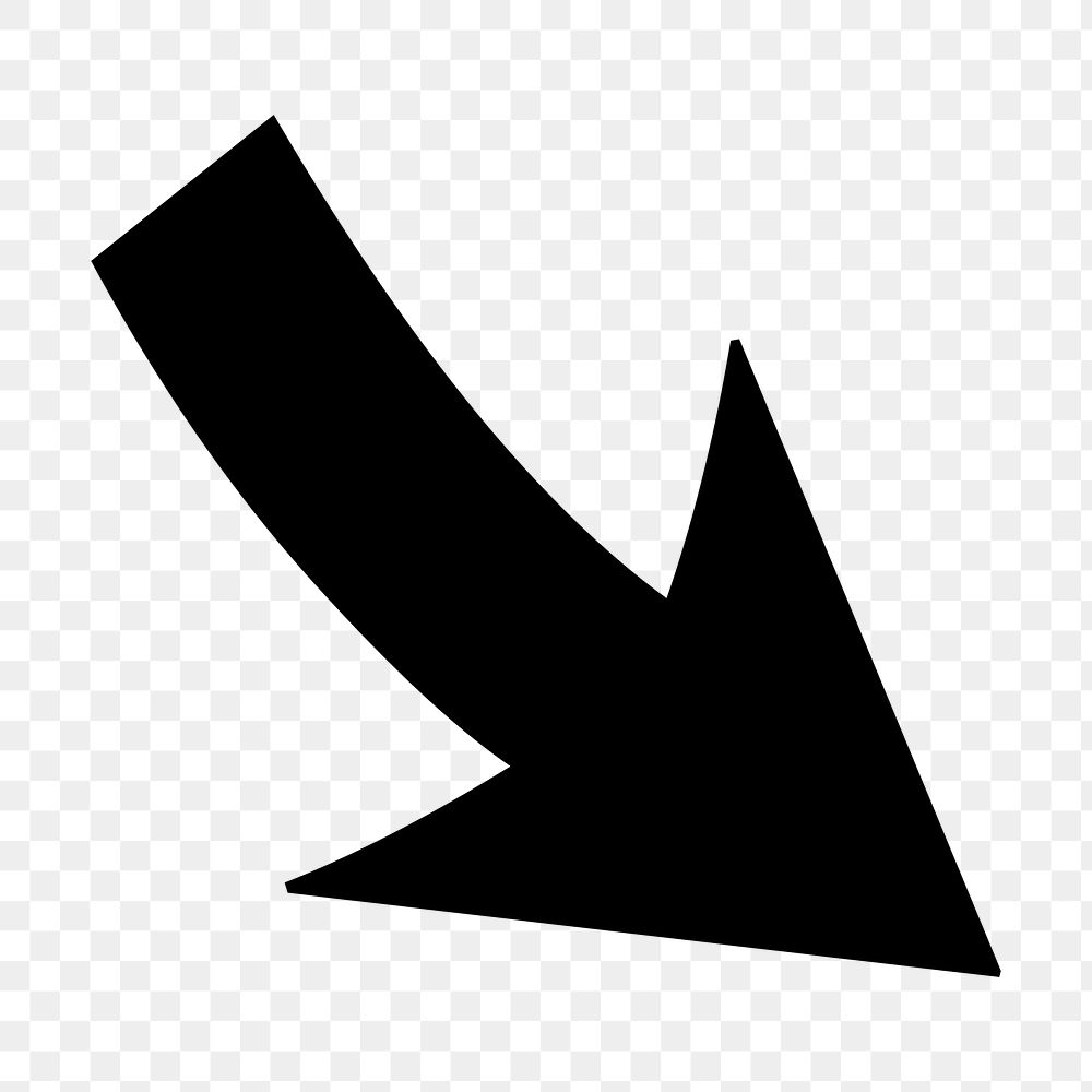 PNG Black curved arrow, clipart, transparent background