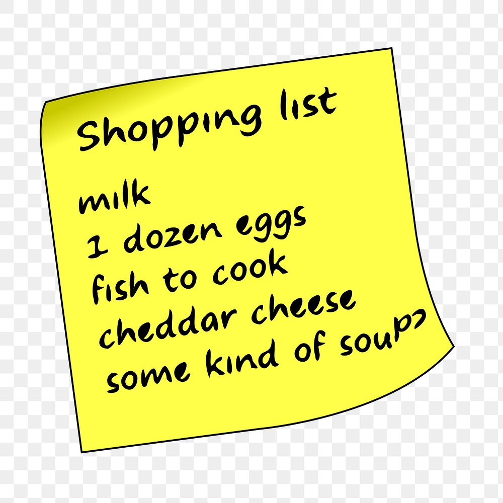 PNG Shopping list, clipart, transparent background