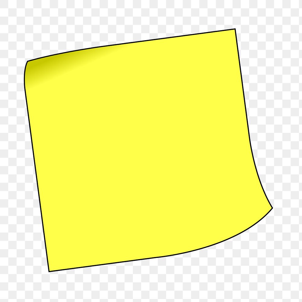 PNG Blank yellow note paper, clipart, transparent background