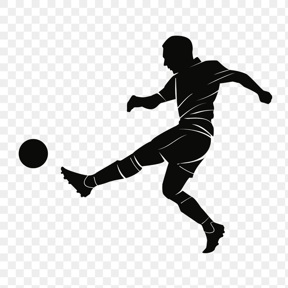 PNG Soccer player silhouette, clipart, transparent background