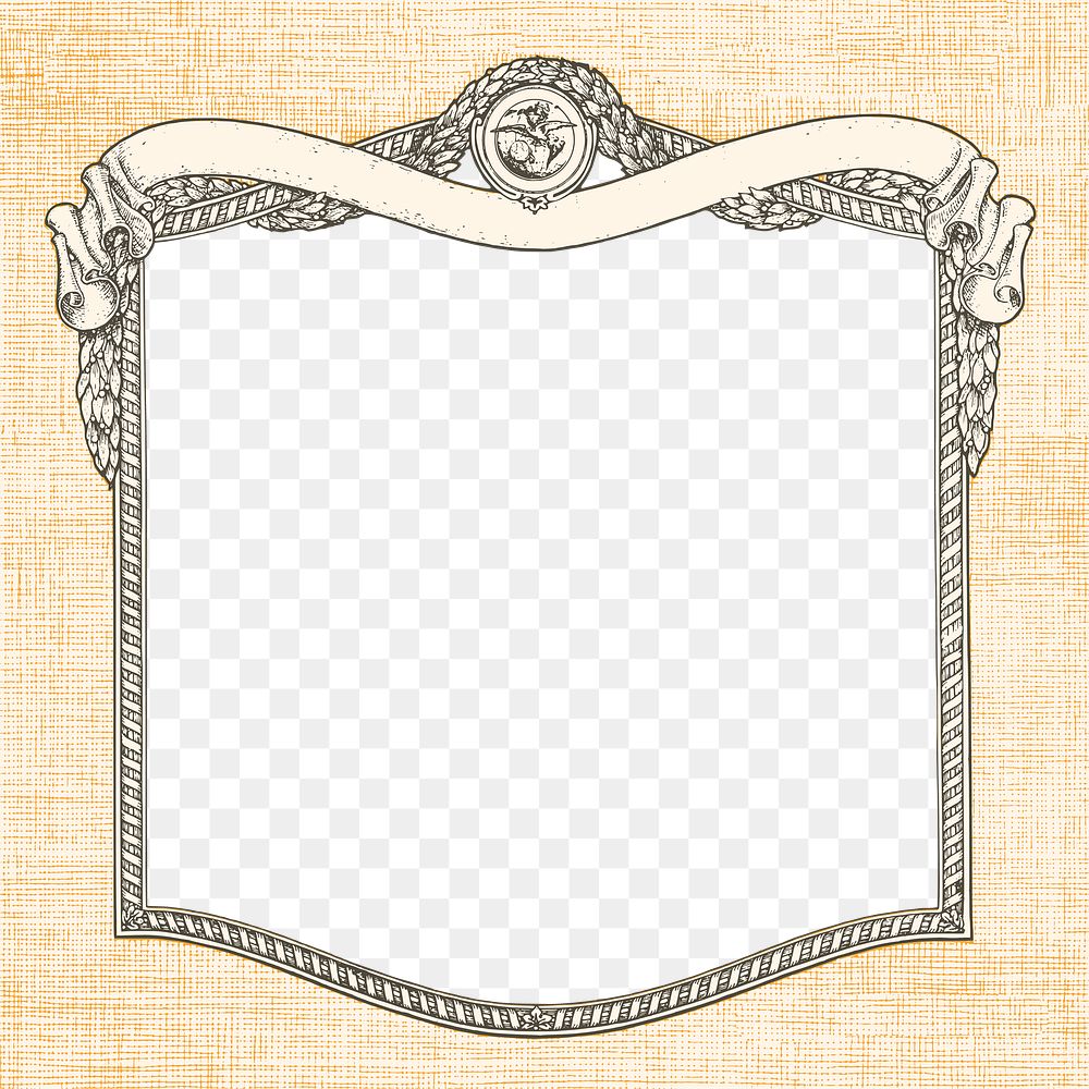 PNG Vintage square frame with textured background, clipart, transparent background