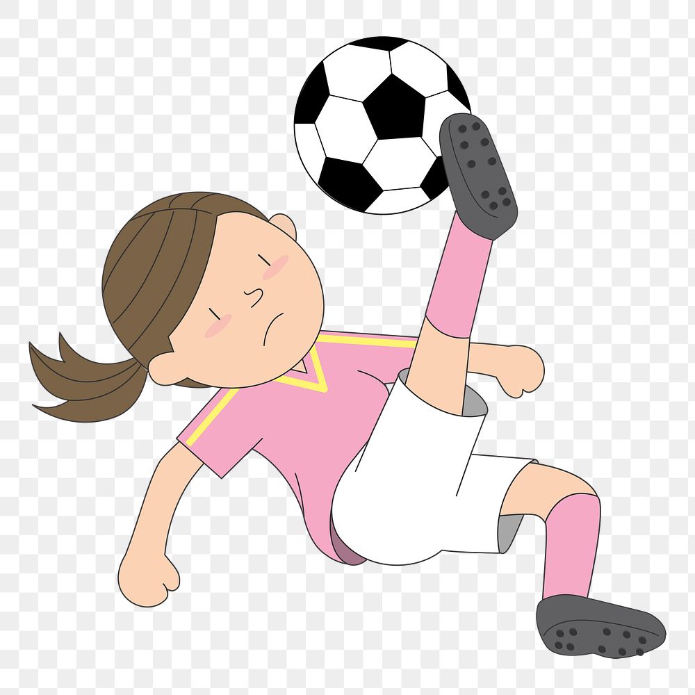 PNG Girl soccer player illustration, transparent background