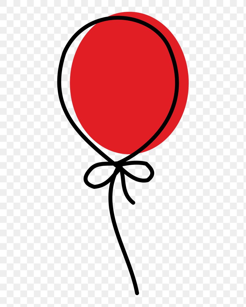 PNG red balloon, design element, transparent background