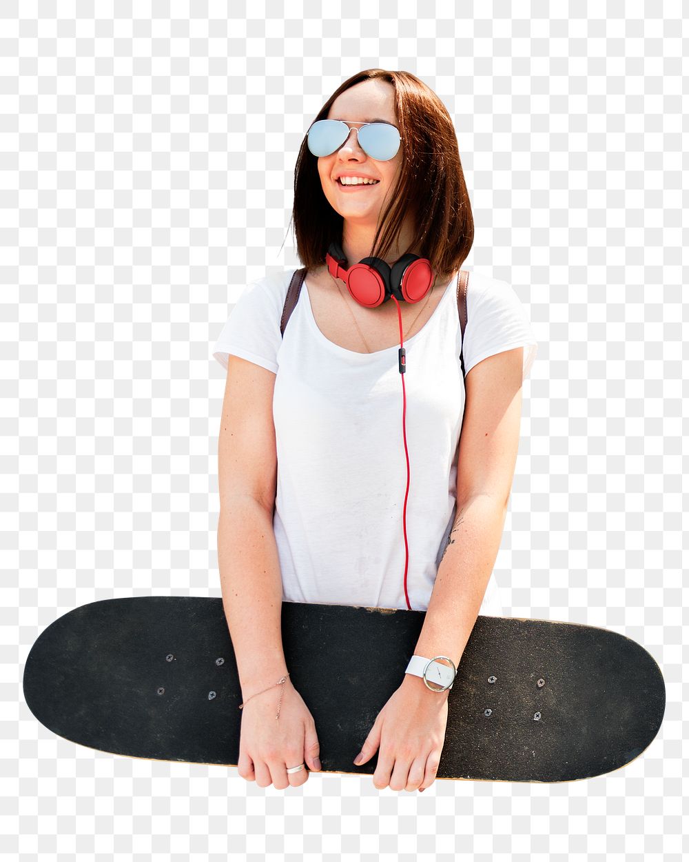 Female skater png lifestyle, transparent background