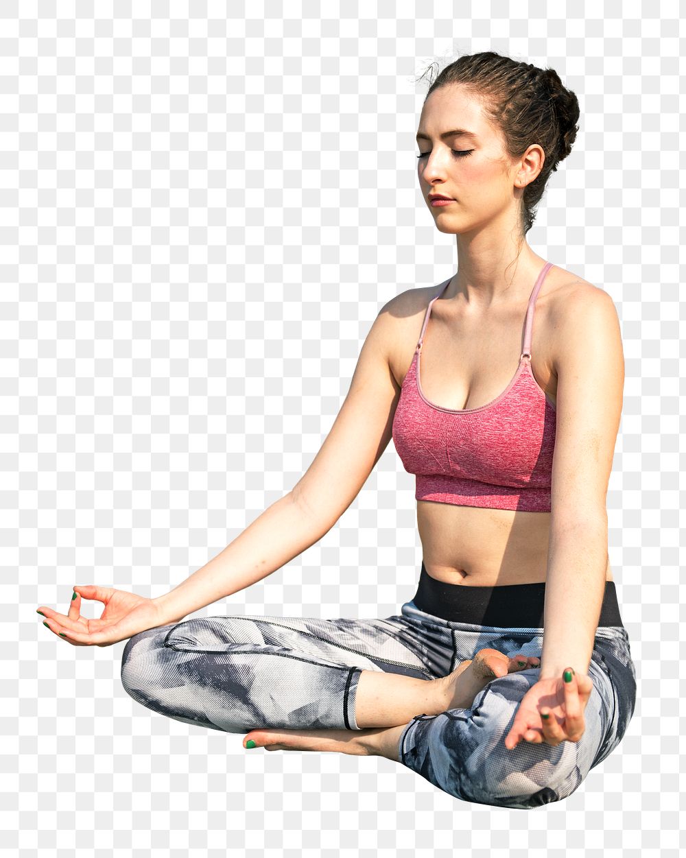 PNG yoga woman, collage element, transparent background