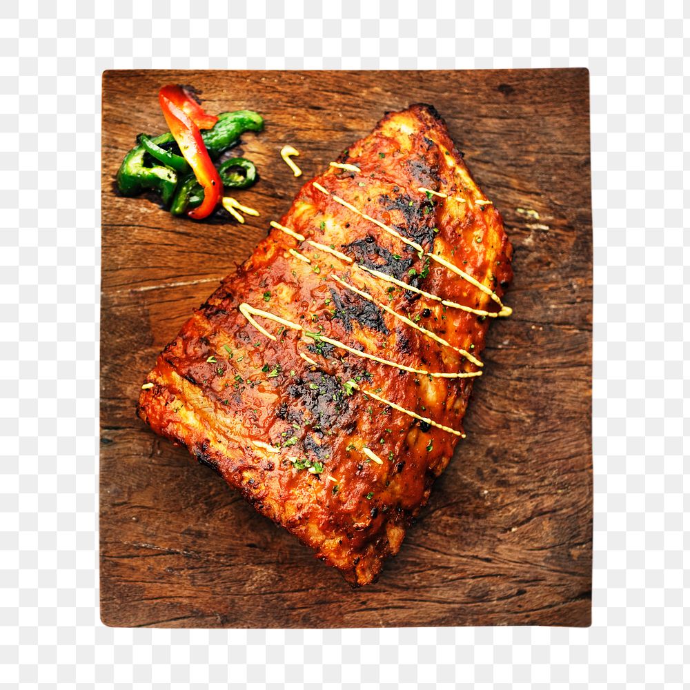 Roast pork png collage element, transparent background