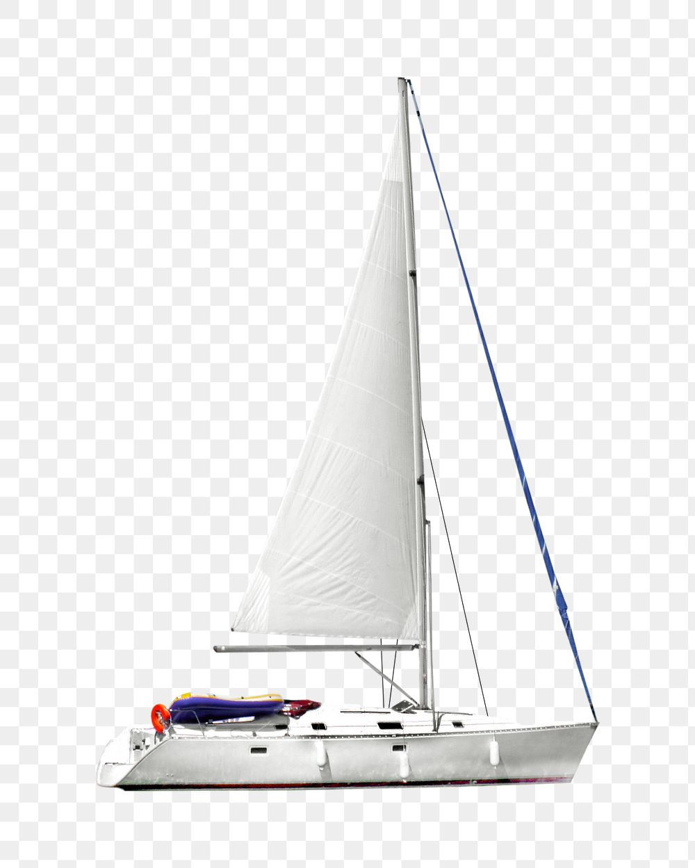 Sailing yacht png collage element, transparent background
