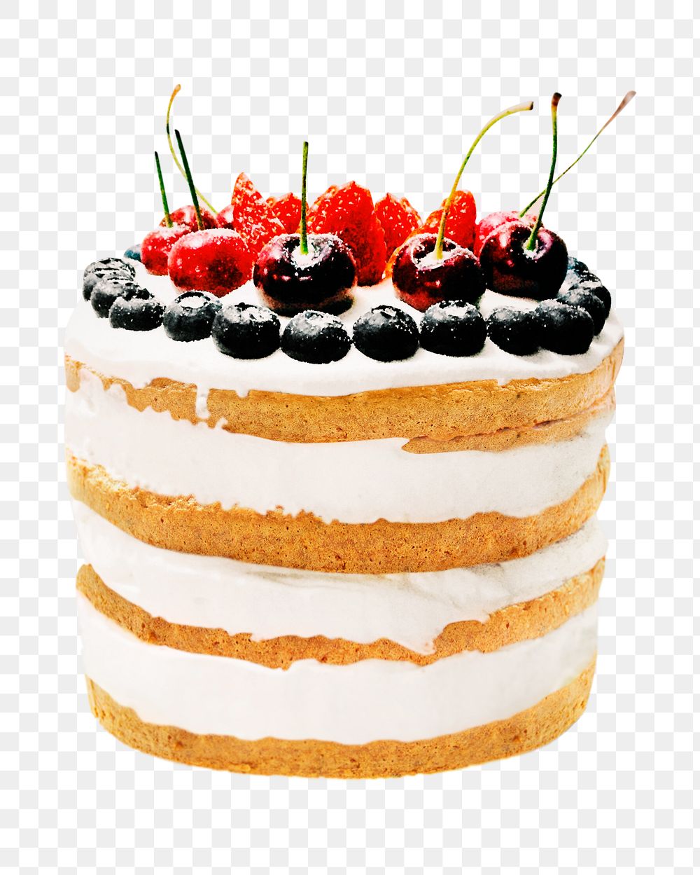 Vanilla sponge cake png, transparent background