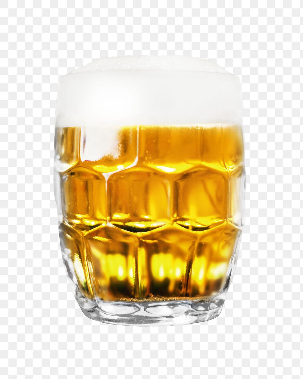 PNG Glass of beer beverage, collage element, transparent background.