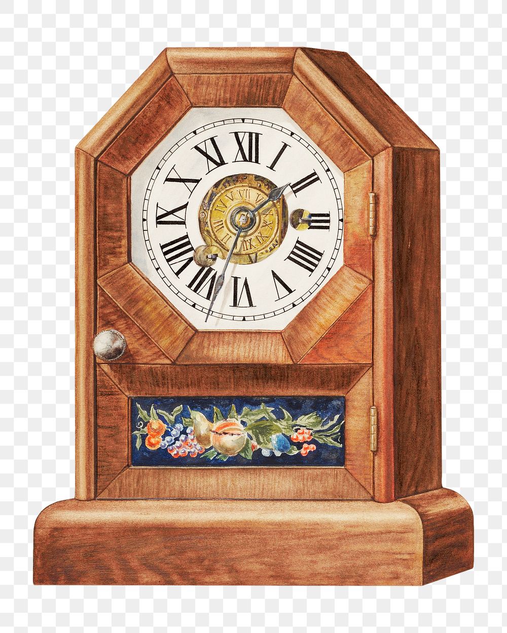Antique clock png illustration, transparent background. Remixed by rawpixel.