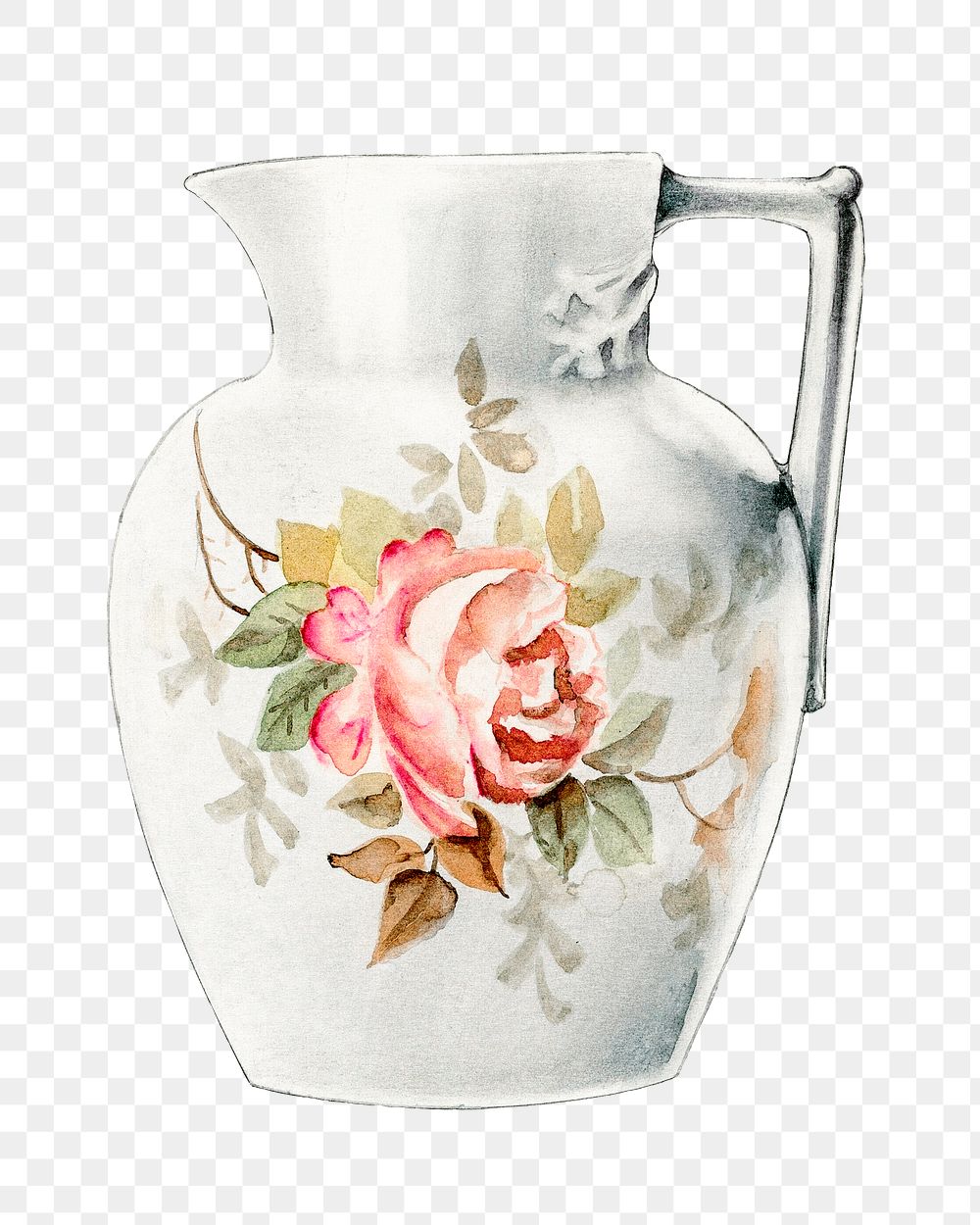 Water jug png watercolor collage element, transparent background. Remixed by rawpixel.