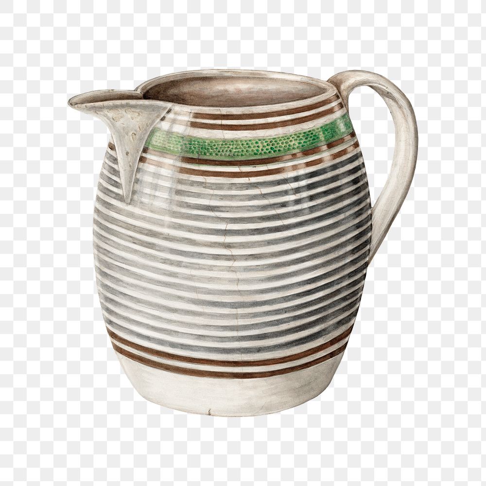 Vintage pitcher png illustration, transparent background. Remixed by rawpixel.