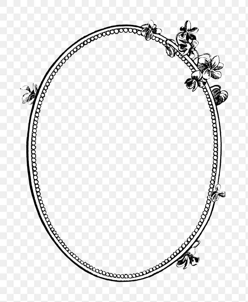 Oval frame png vintage illustration, transparent background. Remixed by rawpixel. 