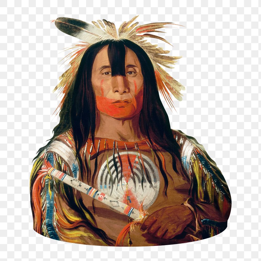 Vintage Native American png illustration, transparent background. Remixed by rawpixel. 