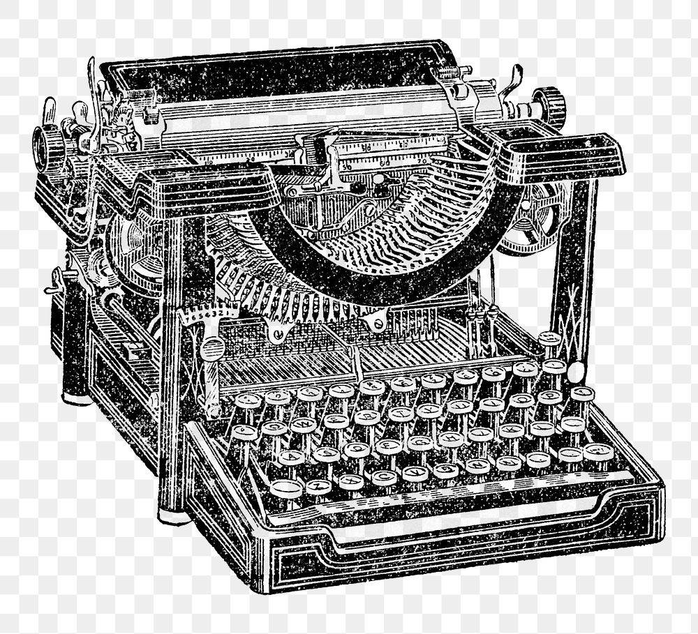 Vintage typewriter png illustration, transparent background. Remixed by rawpixel. 
