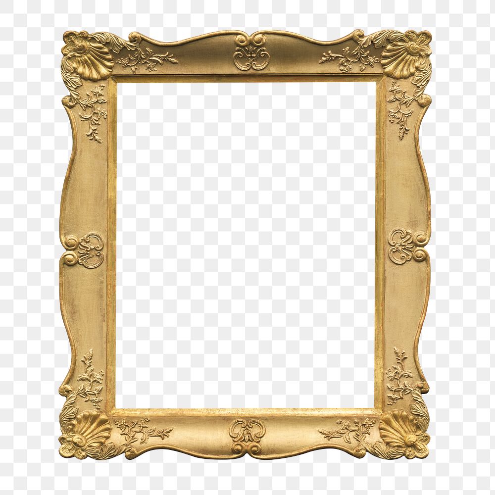 PNG Gold luxury frame, by Friedrich von Amerling, transparent background. Remixed by rawpixel.