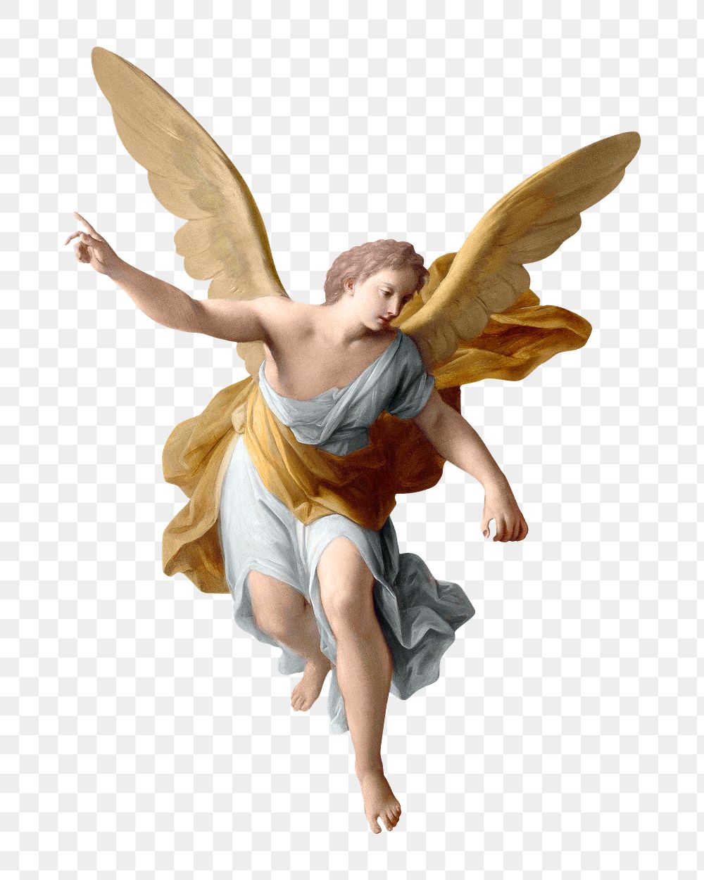 PNG The Guardian Angel, vintage painting by Marcantonio Franceschini, transparent background. Remixed by rawpixel.