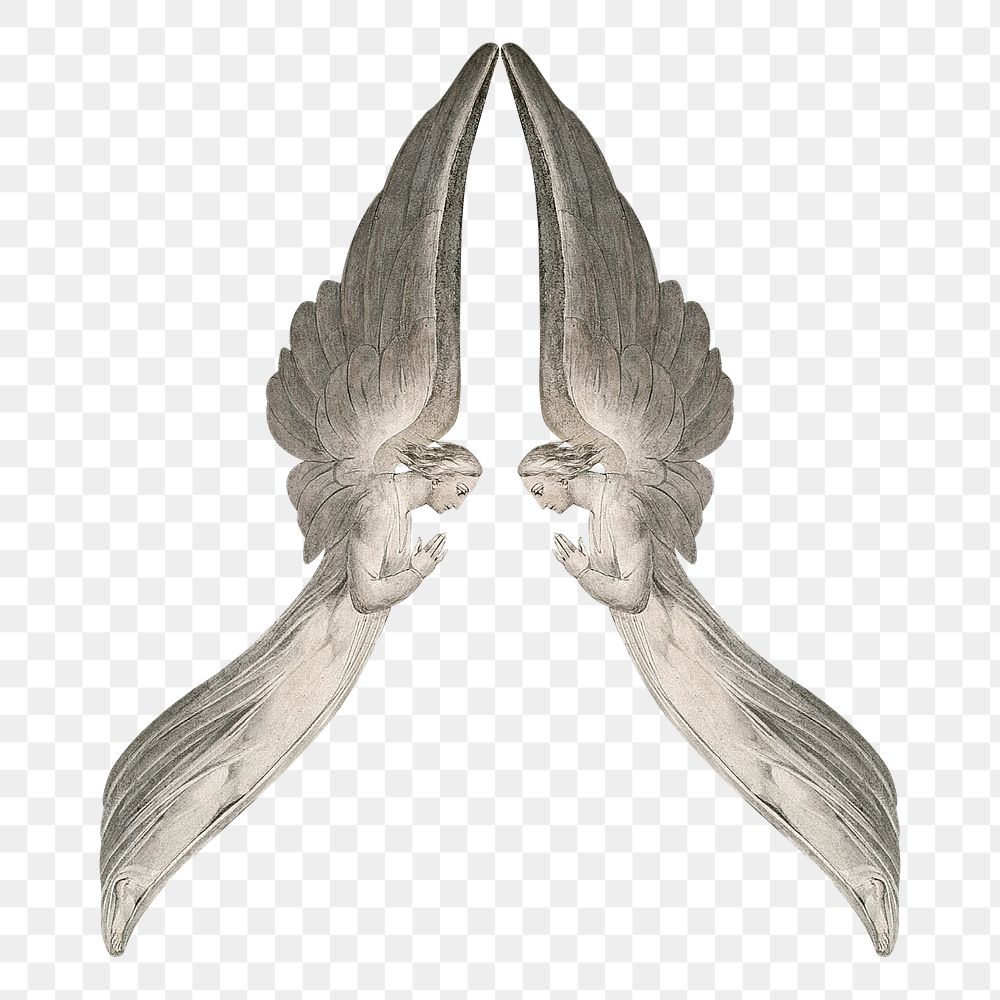Guardian angel sculpture png illustration, transparent background. Remixed by rawpixel.