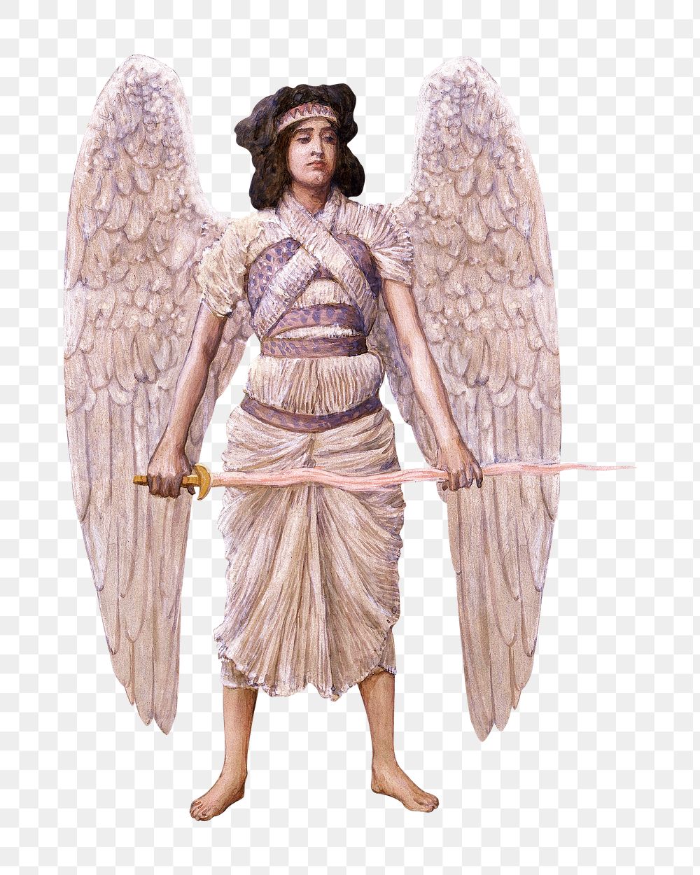 Vintage angel png, transparent background. Remixed by rawpixel.